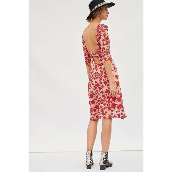 NEW FREE PEOPLE X FOR LOVE & LEMONS Sz S SAN MARCOS MIDI DRESS - Picture 3 of 6